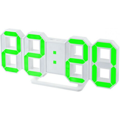 Часы-будильник Perfeo Luminous White/Green