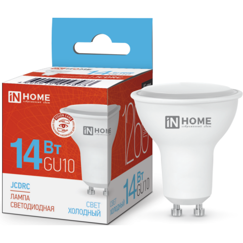 Светодиодная лампочка IN HOME LED-JCDRC-VC (14 Вт, GU10) 6500K