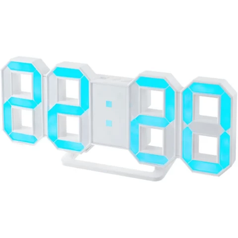 Часы-будильник Perfeo Luminous White/Blue