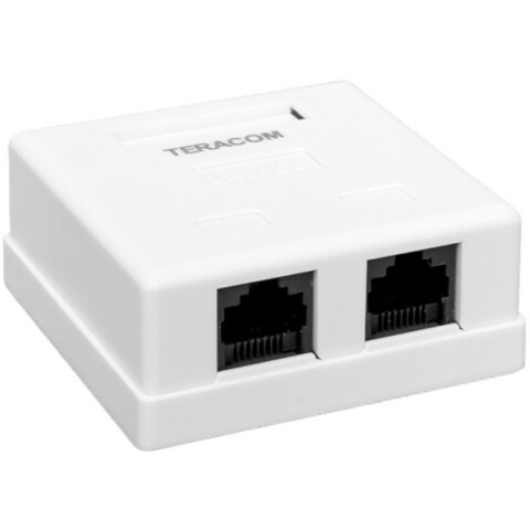 Розетка EKF TRC-WBOX-2RJ45-5EUTP-WH