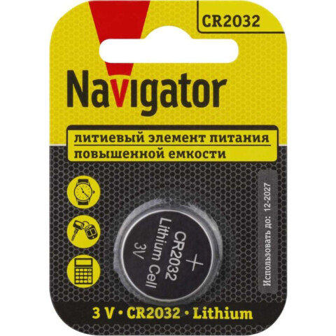 Батарейка Navigator (CR2032, 1 шт)