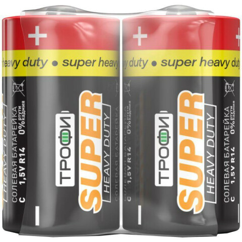 Батарейка Трофи R14-2S (C, 2 шт)