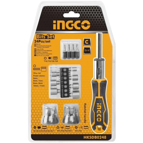 Отвёртка с битами INGCO HKSDB0248