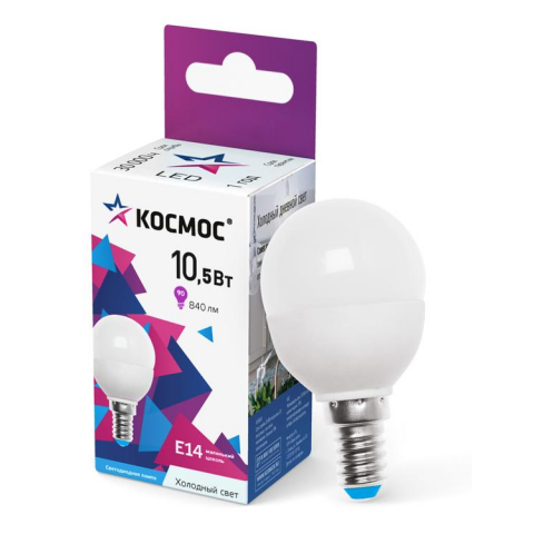 Светодиодная лампочка КОСМОС LkeLED10.5wGL45E1465 (10.5 Вт, E14)