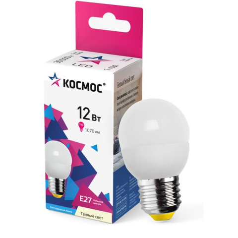 Светодиодная лампочка КОСМОС LkeLED12wGL45E2730 (12 Вт, E27)