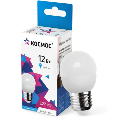 Светодиодная лампочка КОСМОС LkeLED12wGL45E2745 (12 Вт, E27)