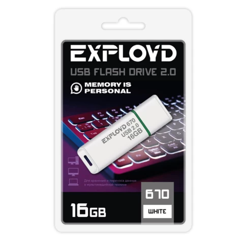USB Flash накопитель 16Gb Exployd 670 White