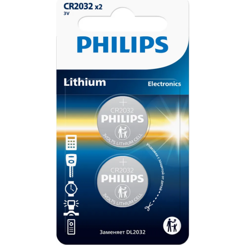 Батарейка Philips (CR2032, 2 шт)