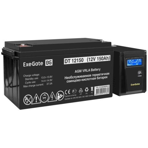 ИБП + батарея ExeGate SineTower SZ-600.LCD.AVR.1SH + DT 12150 (150Ач)