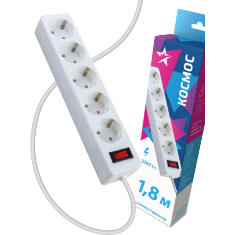 Сетевой фильтр КОСМОС FKsm1.8m-5g(W)