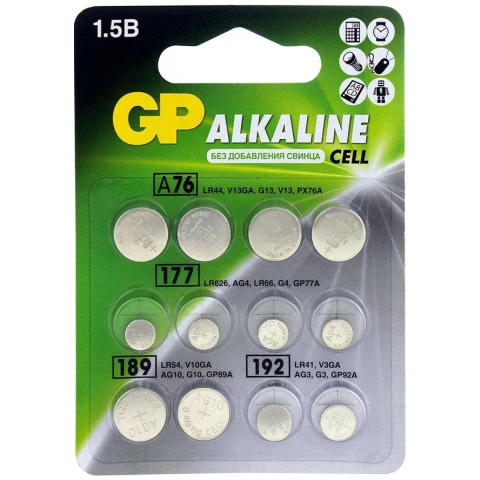 Батарейка GP ACM02F-2CR12 (LR44 4 шт, LR626 4 шт, LR54 2 шт, LR41 2 шт)