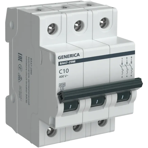 Автоматический выключатель GENERICA MVA21-3-010-C-G