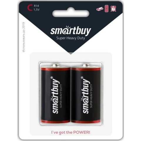 Батарейка SmartBuy R14/2B (C, 2 шт)