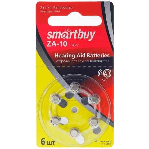 Батарейка SmartBuy A10-6B (ZA10, 6 шт)