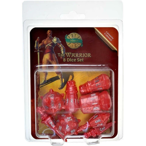 Набор кубиков Tabletop Tycoon PolyHero: Warrior 8 Dice Set Crimson Carnage