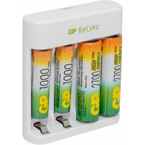 Зарядное устройство для аккумуляторов GP PowerBank Е411 + 2x AA 2700mAh + 2x AAA 1000mAh