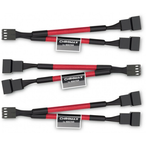 Разветвитель 4-pin - 2x 4-pin PWM, Noctua NA-SYC1 Chromax Red, 3 шт.