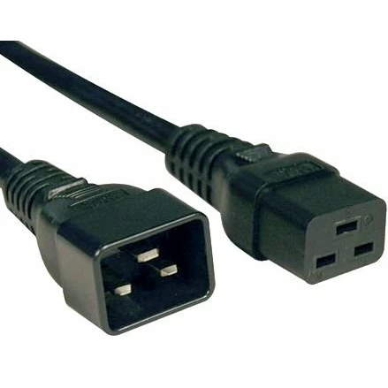 Кабель питания IEC-320-C19 - IEC-320-C20, 0.5м, Hyperline PWC-IEC19-IEC20-0.5-BK