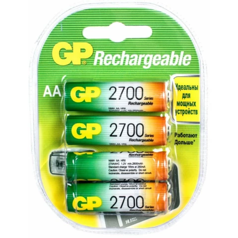 Аккумулятор GP (AA, NiMH, 2700mAh, 4 шт)