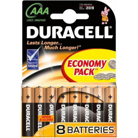 Батарейка Duracell Basic (AAA, Alkaline, 8 шт)