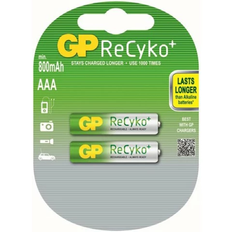 Аккумулятор GP ReCyko+ (AAA, NiMH, 800mAh, 2 шт)
