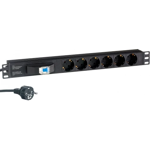Блок розеток Exegate PDU-19H610 Al-6S-EU2.5-1P