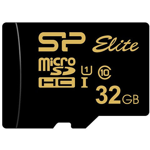 Карта памяти 32Gb MicroSD Silicon Power Elite Gold + SD адаптер (SP032GBSTHBU1V1GSP)