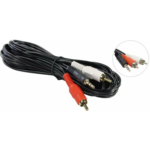 Кабель 3.5 Jack (M) - 2xRCA (M), 5м, 5bites AC35J2R-050M