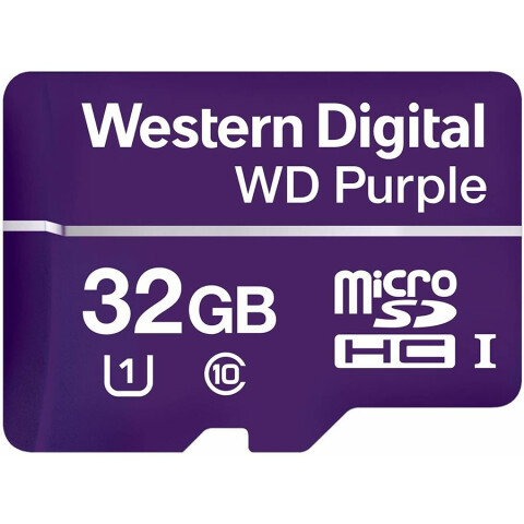 Карта памяти 32Gb MicroSD WD Purple (WDD032G1P0C)