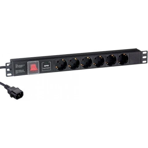 Блок розеток Exegate PDU-19H609 Al-6S-C14-2