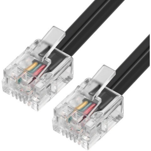 Кабель телефонный 6p4c, 20м, Greenconnect GCR-TP6P4C2-20.0m