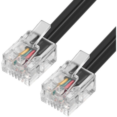 Кабель телефонный 6p4c, 7.5м, Greenconnect GCR-TP6P4C2-7.5m