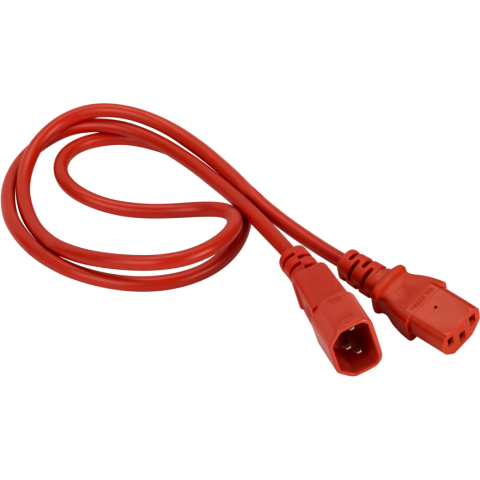 Кабель питания IEC-320-C13 - IEC-320-C14, 1.8м, Lanmaster LAN-PP13/14-1.8-RD