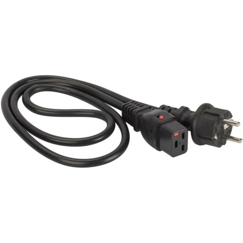 Кабель питания Schuko - IEC-320-C19, 3м, Lanmaster LAN-PP19L/SH-3.0-BK