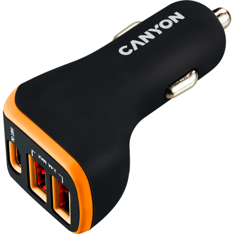 Автомобильное зарядное устройство Canyon CNE-CCA08BO