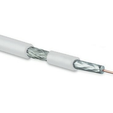 Кабель антенный/коаксиальный 100м, Hyperline COAX-SAT703N-WH-100