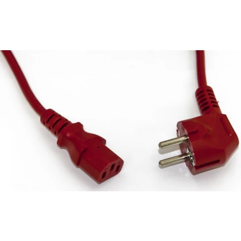 Кабель питания Schuko - IEC-320-C13, 3м, Hyperline PWC-IEC13-SHM-3.0-RD
