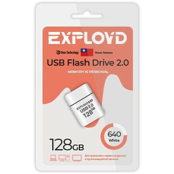 USB Flash накопитель 128Gb Exployd 640 White