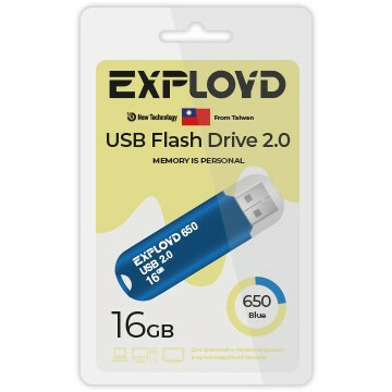 USB Flash накопитель 16Gb Exployd 650 Blue