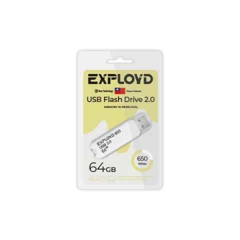 USB Flash накопитель 64Gb Exployd 650 White