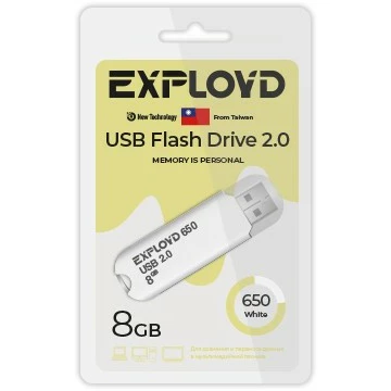 USB Flash накопитель 8Gb Exployd 650 White