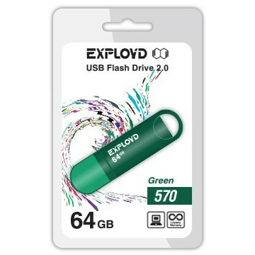 USB Flash накопитель 64Gb Exployd 570 Green