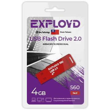 USB Flash накопитель 4Gb Exployd 560 Red