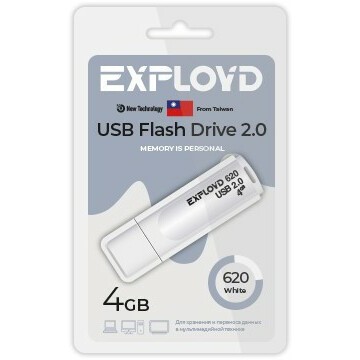 USB Flash накопитель 4Gb Exployd 620 White