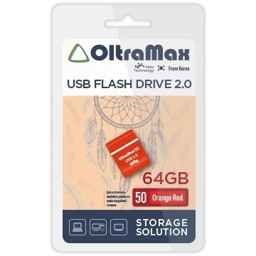 USB Flash накопитель 64Gb OltraMax 50 Orange Red