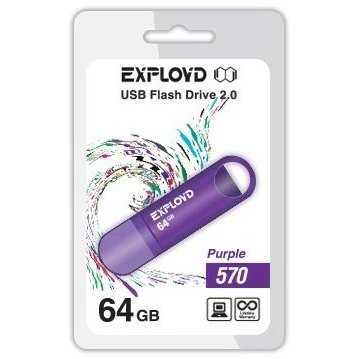 USB Flash накопитель 64Gb Exployd 570 Purple