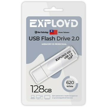 USB Flash накопитель 128Gb Exployd 620 White