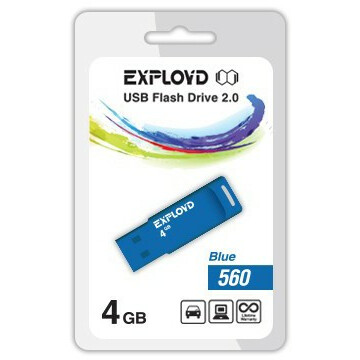 USB Flash накопитель 4Gb Exployd 560 Blue
