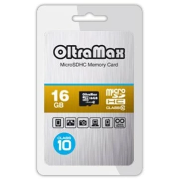 Карта памяти 16Gb MicroSD OltraMax (OM0016GCSDHC10-W/A-AD)