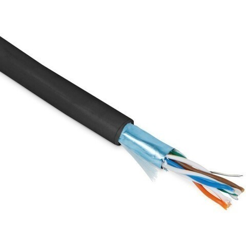 Бухта Hyperline FUTP4-C5E-P26-IN-PVC-BK-100, 100м
